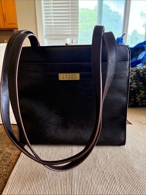 Crazy Horse Black Leather Shoulder Bag